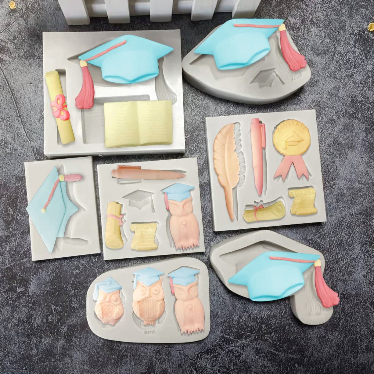 New Graduation Hat Souvenir Fondant Silicone Mousse Cake Mold Chocolate Mold