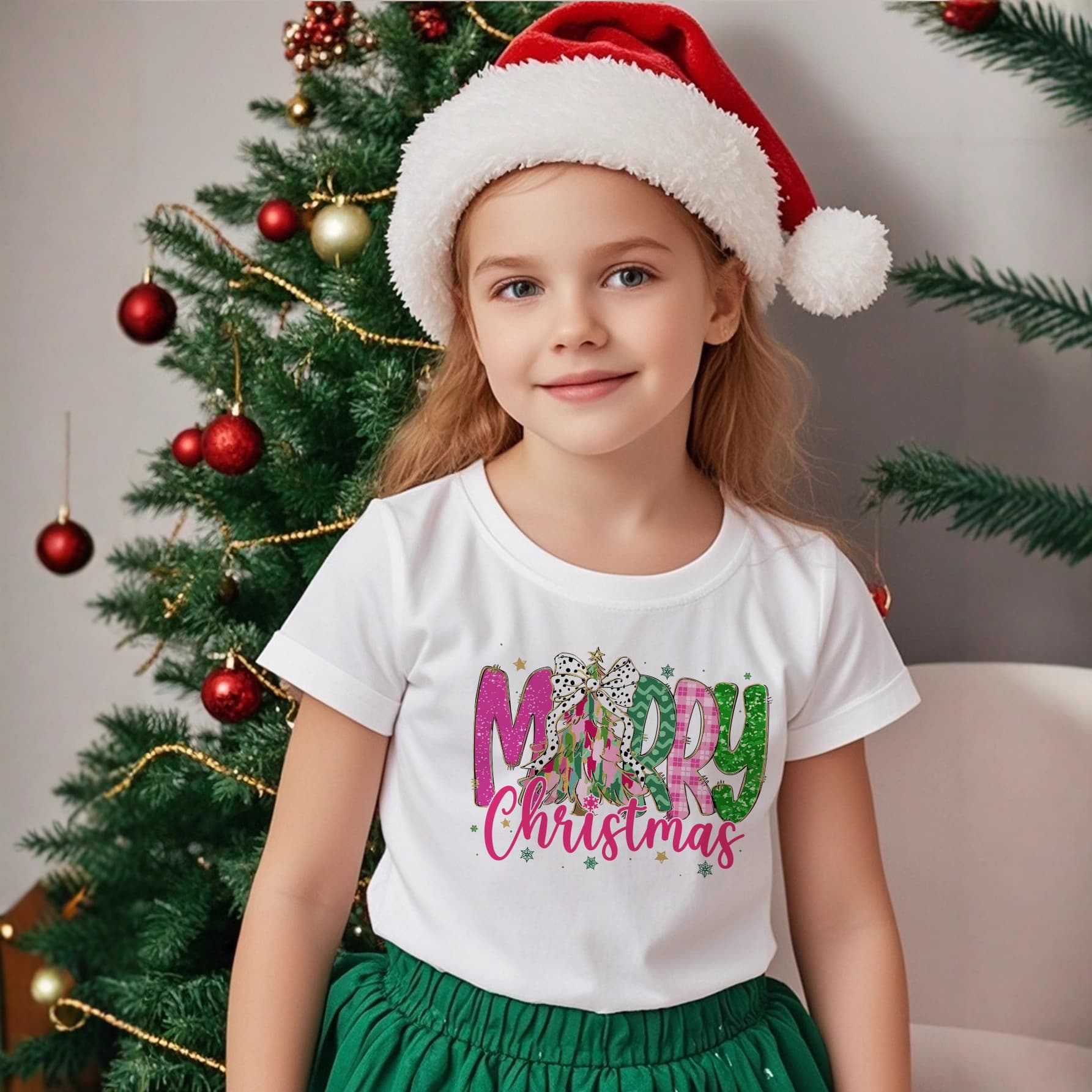 2026 New Christmas Style Sibling Baby Outfit Cute Round Neck Merry Christmas Toddler T-Shirt