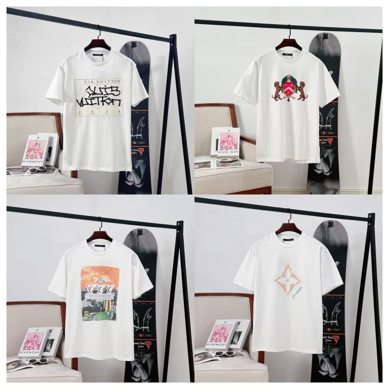 .Lvjia T-shirt. 2025 LOGO pattern, hot diamond embroidery series, same style for men and women, Ljia short-sleeved loose pure cotton