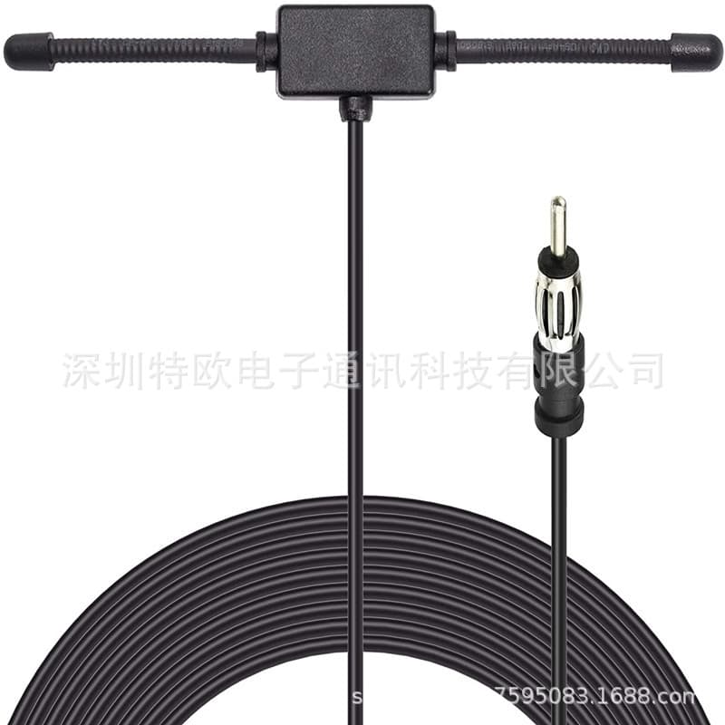 AM/FM 433MHz Whip Antenna for Vehicles, T-Type Car Radio Stereo Antenna