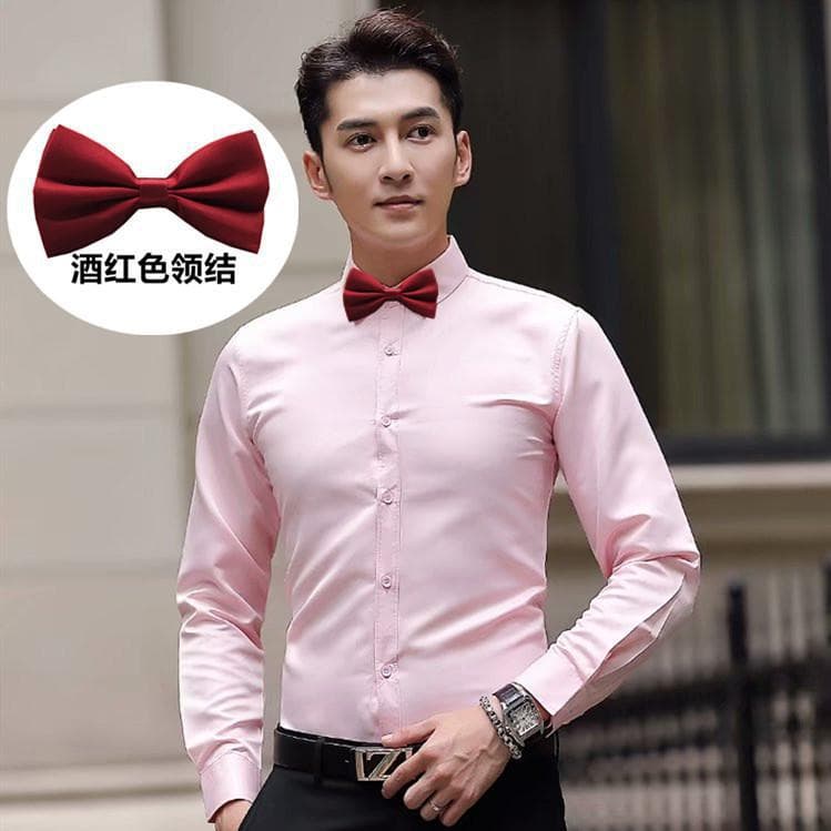 Long Sleeve Shirt for Groomsmen Group Wedding Groom Suit Brother Dress White Shirt Men Summer