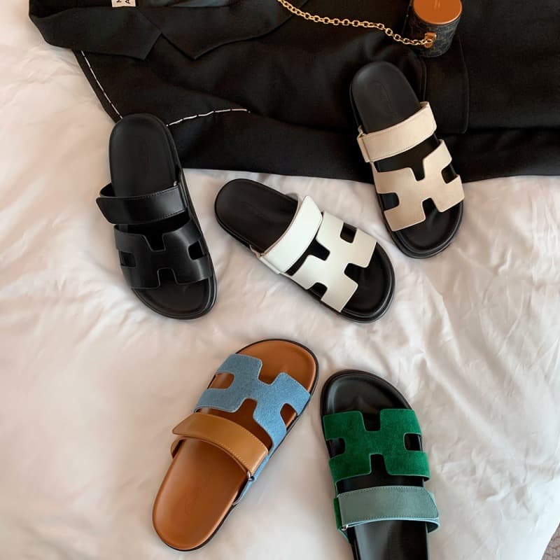 Uncle Erjiu Slippers ~ New Version Genuine Leather Flat Slippers for Women, Beach Sandals for Outdoor Wear, Uncle Erjiu Shoes