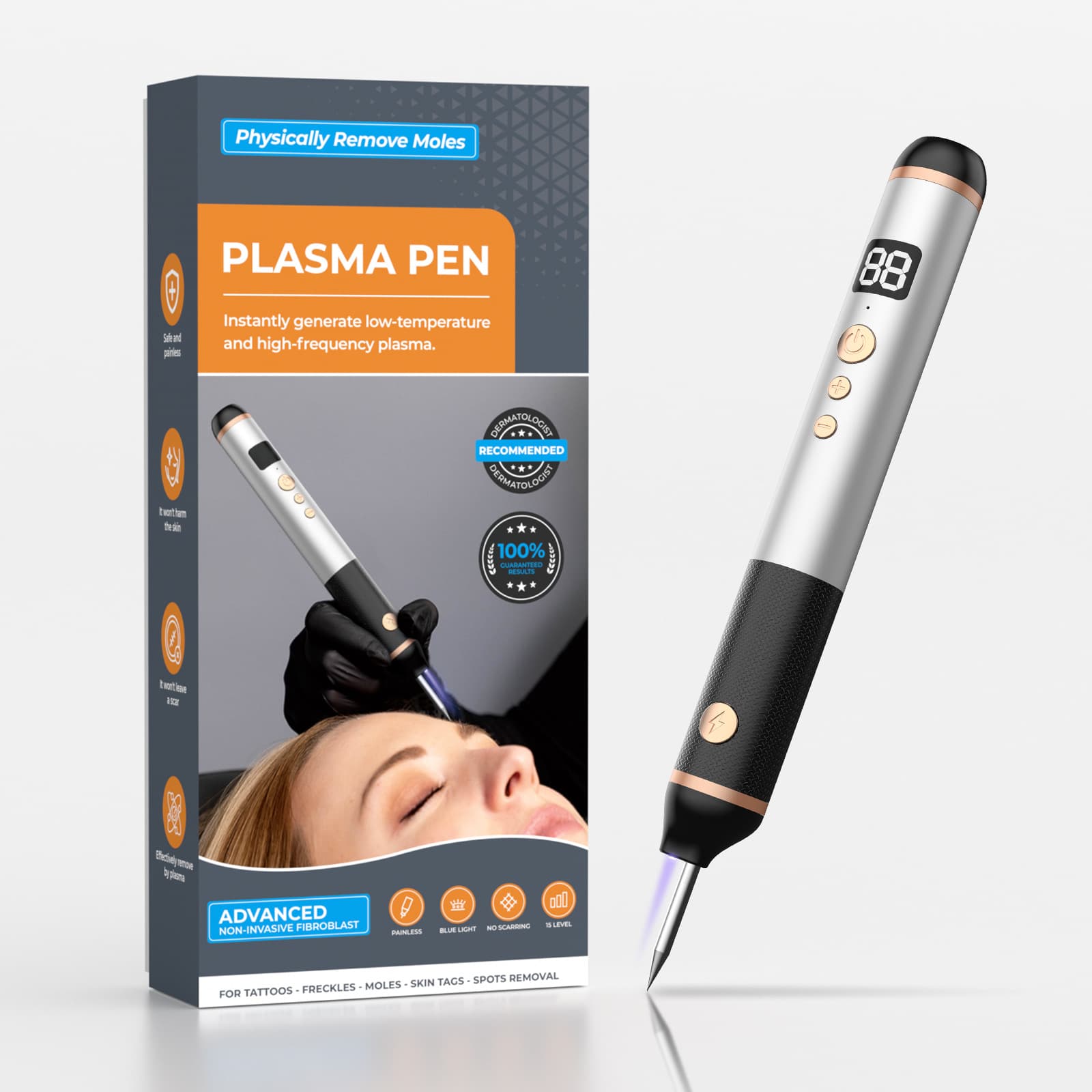 Cross-Border 15-Point Acne Removal Pen White Spot Elimination Beauty Device Laser Seconds Scanning Acne Removal Pen