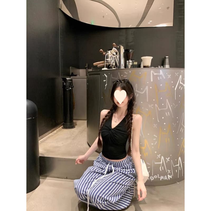 2026 New Design Twisted Solid Color Vest Women's Summer Slim Fit Sexy Top
