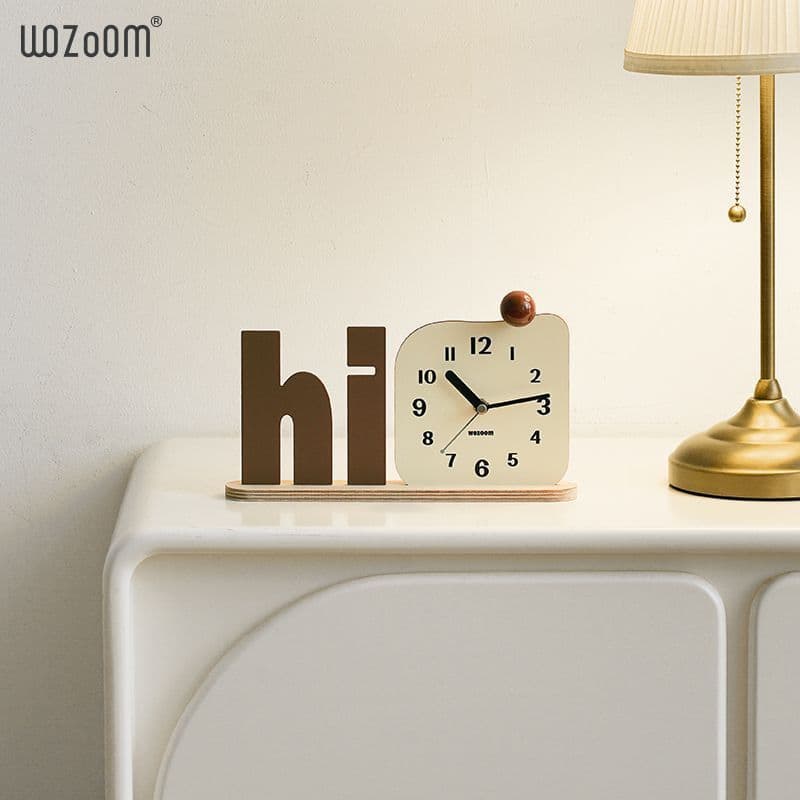 WOZOOM House Living Room Decor Tabletop Clock, Entrance Hall TV Stand Creative Desktop Clock Art Ornament