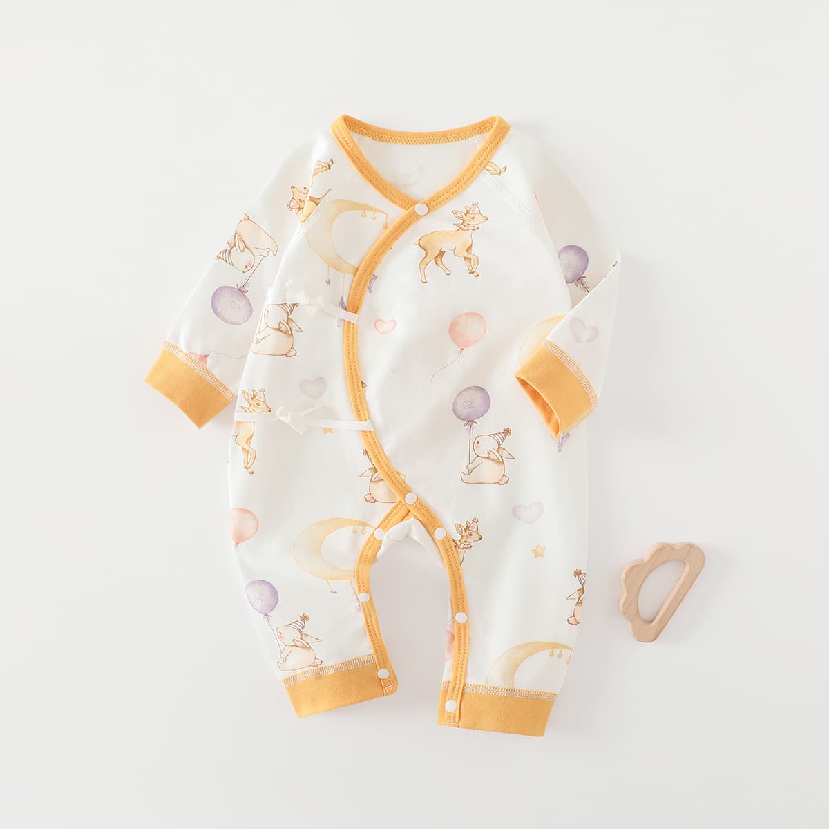 Baby Clothes Spring Autumn Four Seasons Seamless Bodysuit Pure Cotton A-Class Antibacterial Baby Romper Infant Children's Pajamas