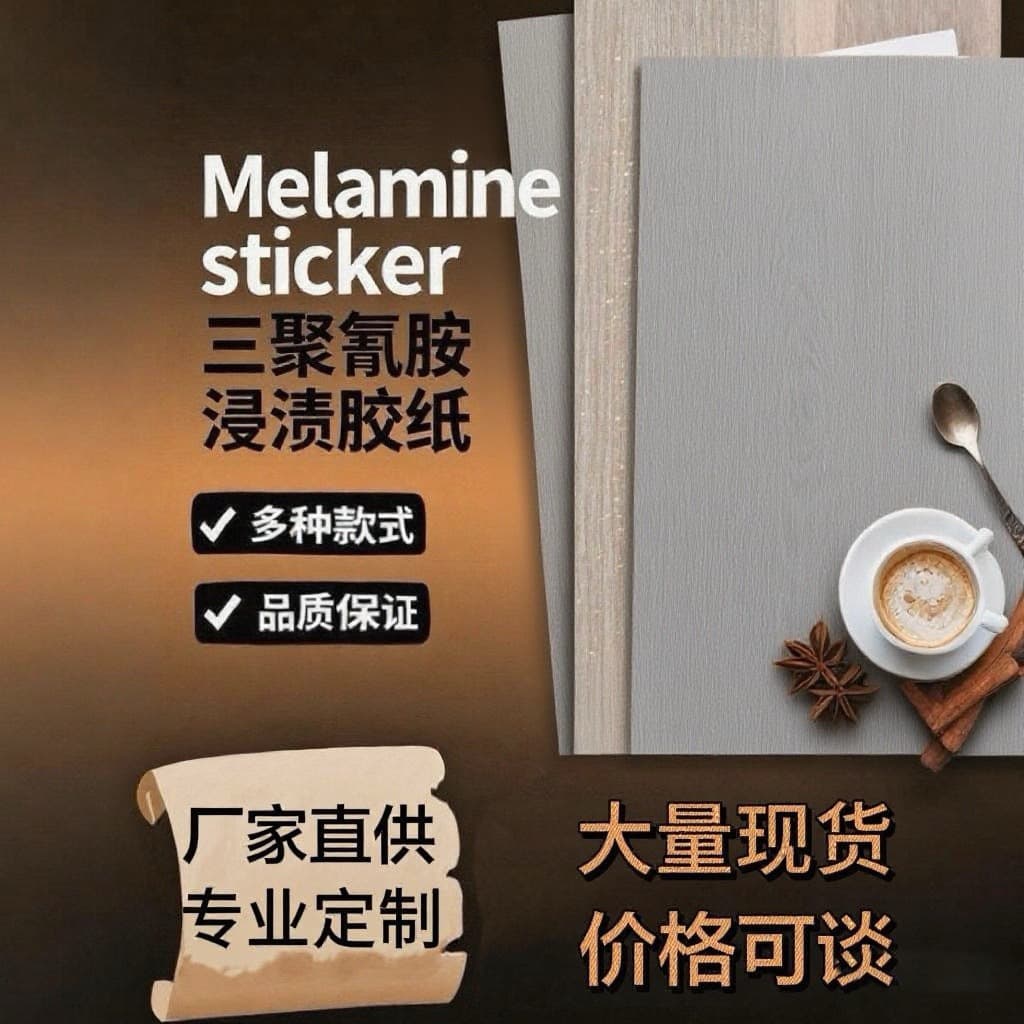 Impregnated paper imitation wood grain wallpaper, customizable patterns for furniture cabinet door decoration, available in stock