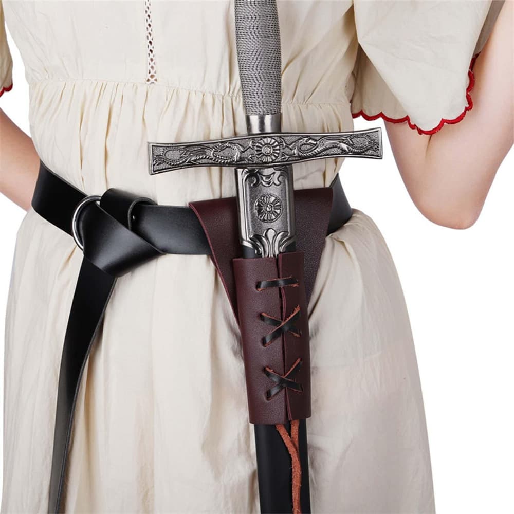 LARP Weapon Belt Sword Sheath Medieval Knight Belt Sheath for Cosplay Knight Costume Accessories