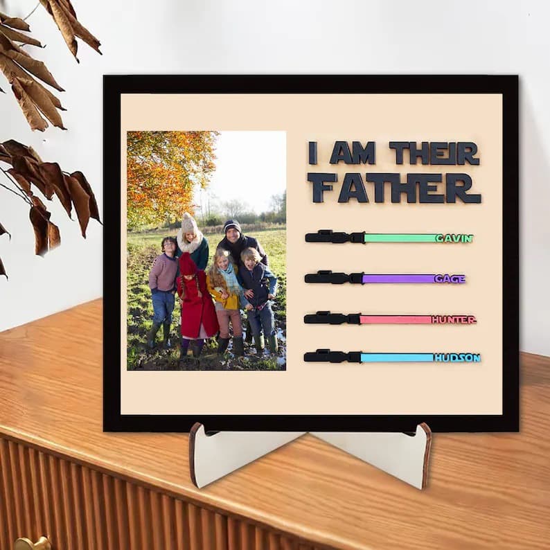 Cross-border Amazon Father's Day Gift Wooden Plaque Gift for Dad Lightsaber Name Birthday Gift