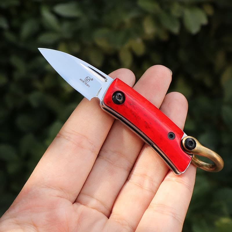 Creative Bull Bone Magic Ring Folding Knife Outdoor Camping Gift Mini Knife Fruit Knife High Hardness Sharp Folding Knife