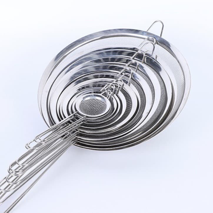 Household Kitchen 6CM-24CM Straight Grain Stainless Steel Wide Edge Pointed Ear Oil Skimmer, Soy Milk Strainer Filter