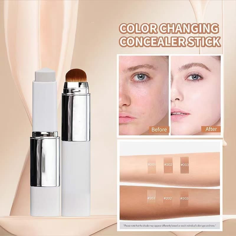 Cross-border Hot Selling Foundation Stick V Color Changing Foundation Stick with Brush Lightweight Natural Liquid Foundation In Stock