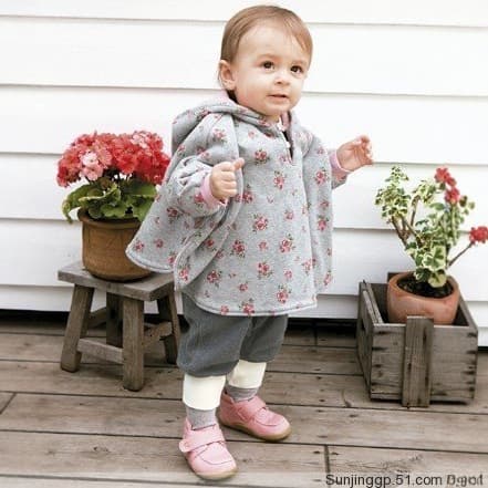 Autumn and winter children's cape, thickened floral print, reversible baby cloak coat for boys and girls