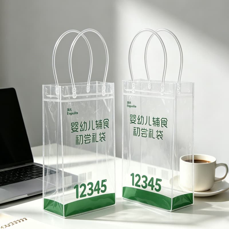 Fashion PVC Transparent Plastic Handbag Custom Casual Versatile Shopping Bag Ins Daily Necessities Packaging Gift Bag