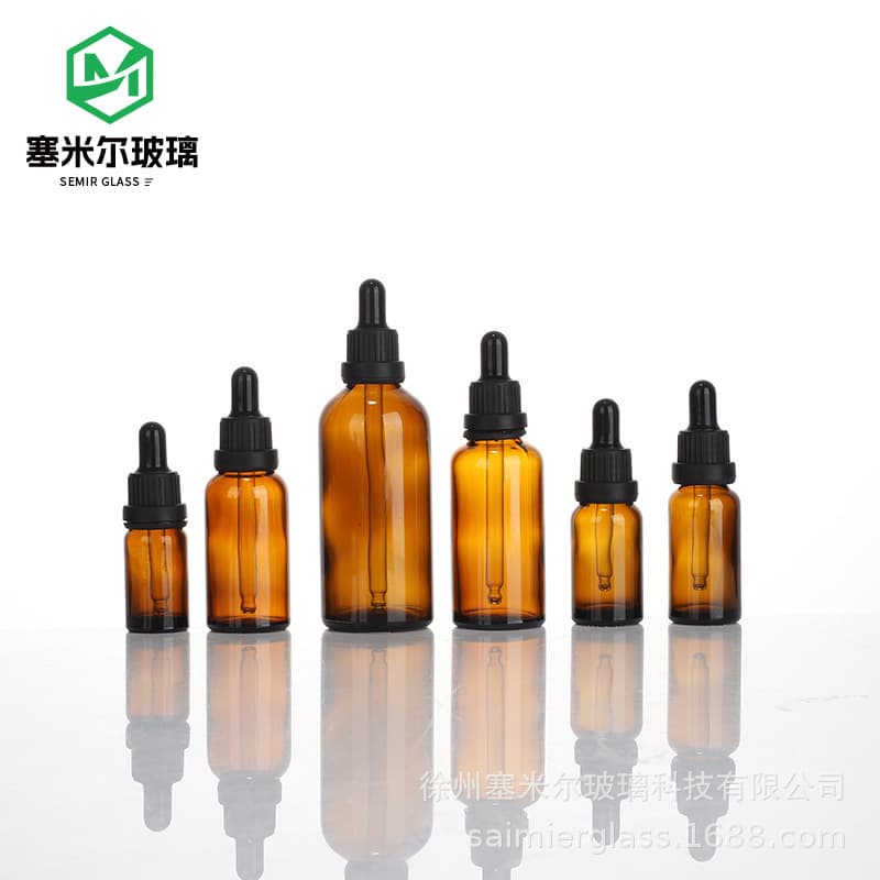 In Stock Amber Glass Essential Oil Bottle 10ml Brown Dropper Bottle 15ml Small Refill Bottle Cosmetic Bottle Glass Empty Bottle