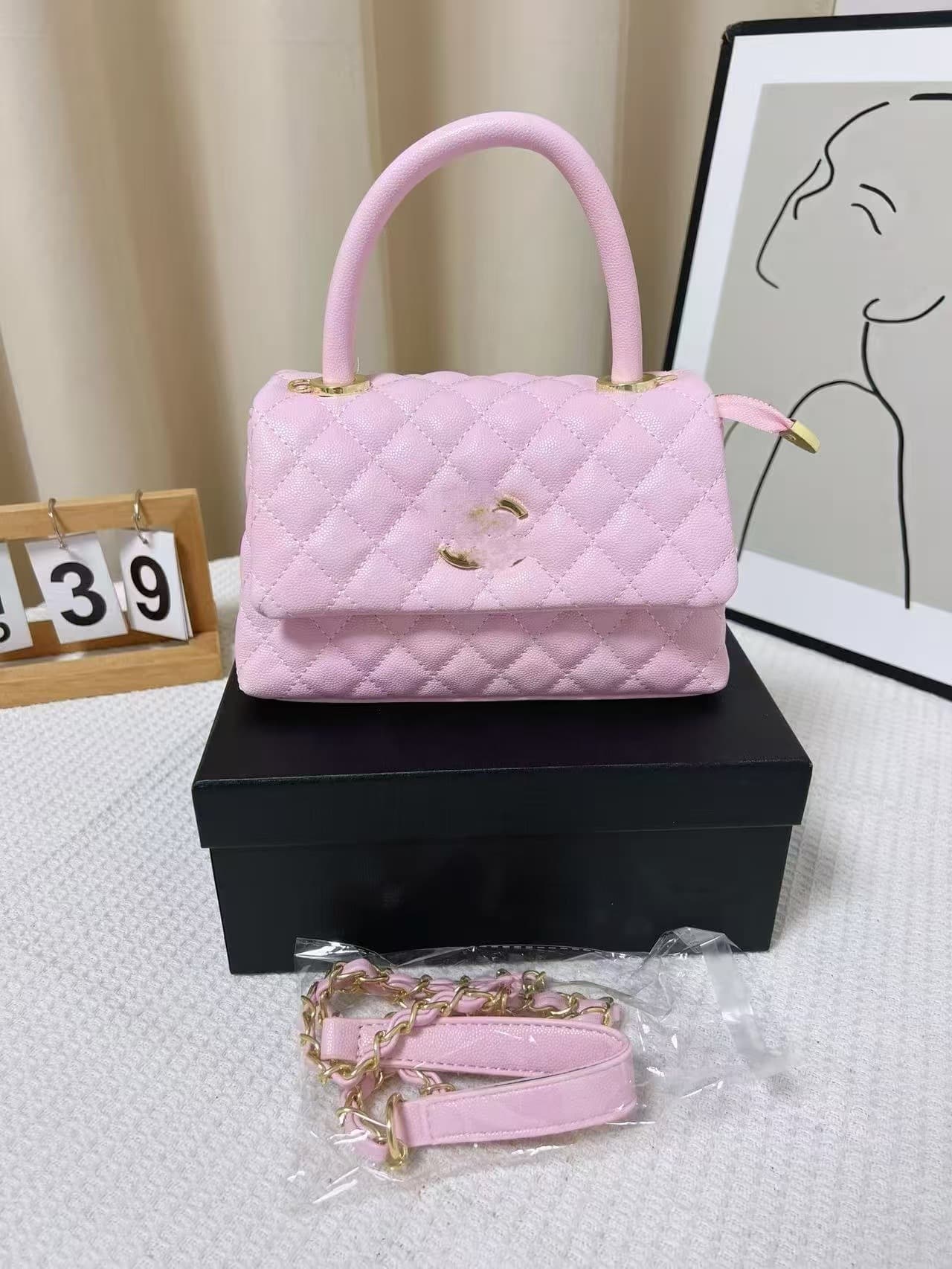 23pcf Handbag Shoulder Crossbody Bag Coco Handle Chain Bag Caviar Ball Grain Cowhide 2025 New