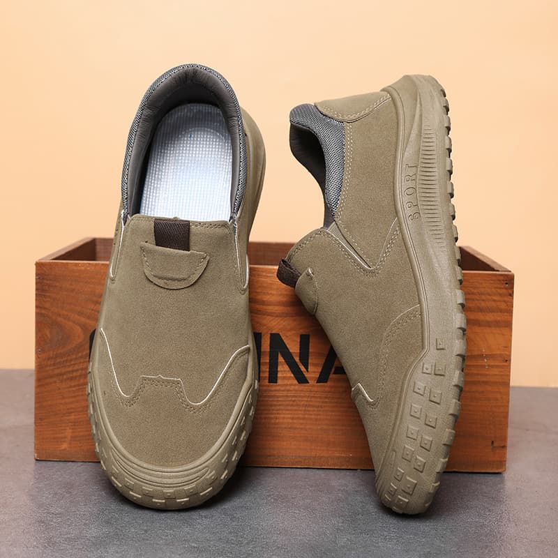 Men's Work Shoes Spring New Style Casual Slip-On Driving Sneakers Non-Slip Wear-Resistant Safety Shoes