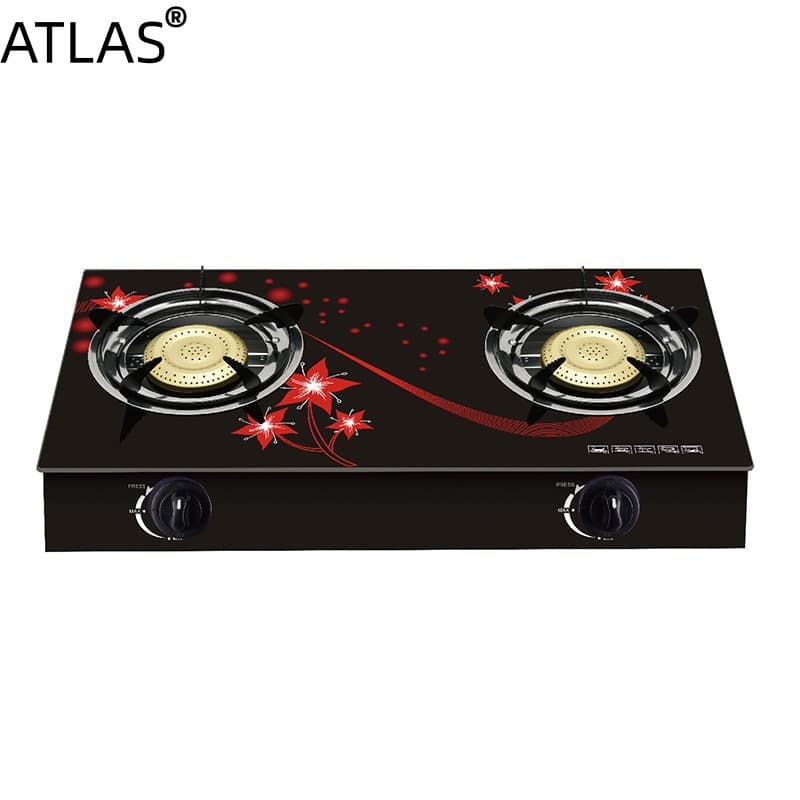 ATLAS Dual-Burner Gas Stove Tabletop Home High-Fire Stove LPG Natural Gas Energy-Saving Cooktop European Style For Export Only