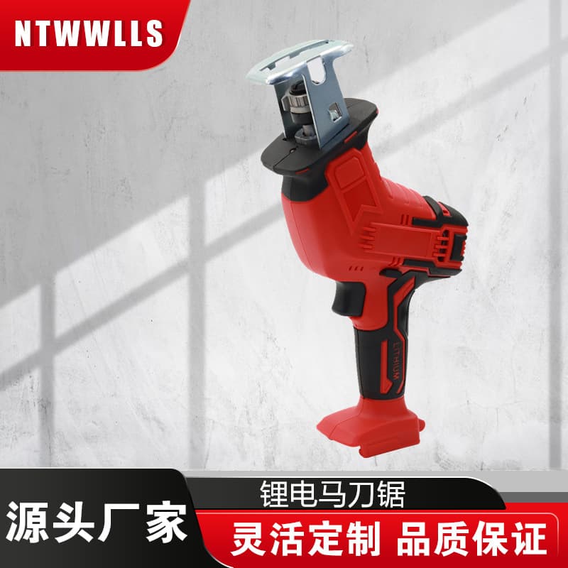 Cordless portable electric reciprocating saw for woodworking and outdoor small logging