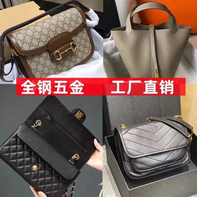 2024 New LV Men's and Women's Genuine Leather Box Chain Pillow Bag Three-in-One Black Samurai Headrest Bag Fashionable Crossbody