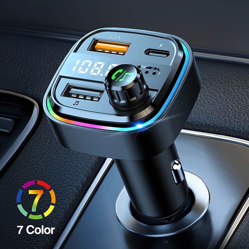 New Cross-Border Bluetooth MP3 Car FM Frequency Digital Display Charger Player Car Cigarette Lighter Fast Charger