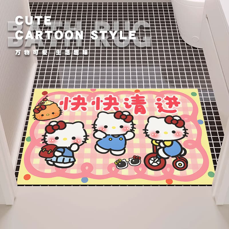 Please come in quickly diatom mud floor mat cartoon bathroom floor mat entrance door mat bathroom absorbent foot mat generation hair