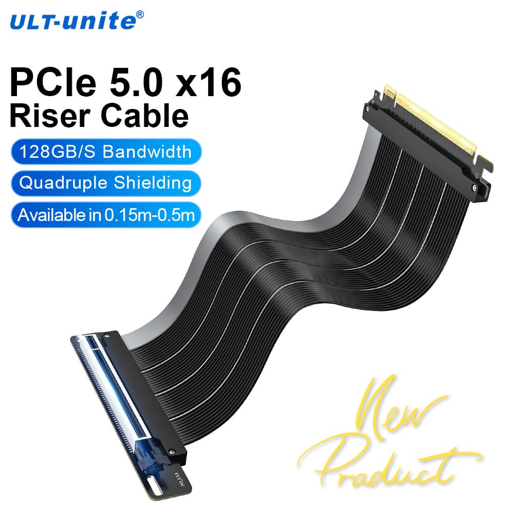 PCI-E 5.0 16X Riser Cable GPU 128 GB/S PCIe Extension Cable