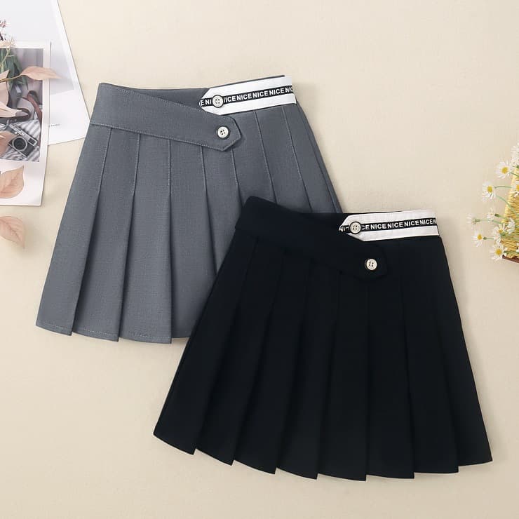 Girls' Skirts Spring and Summer 2026 New Stylish Mid-To-Large Children's Fashionable Jk Short Skirts for 7-Year-Old Girls Pleated A-Line Skirts