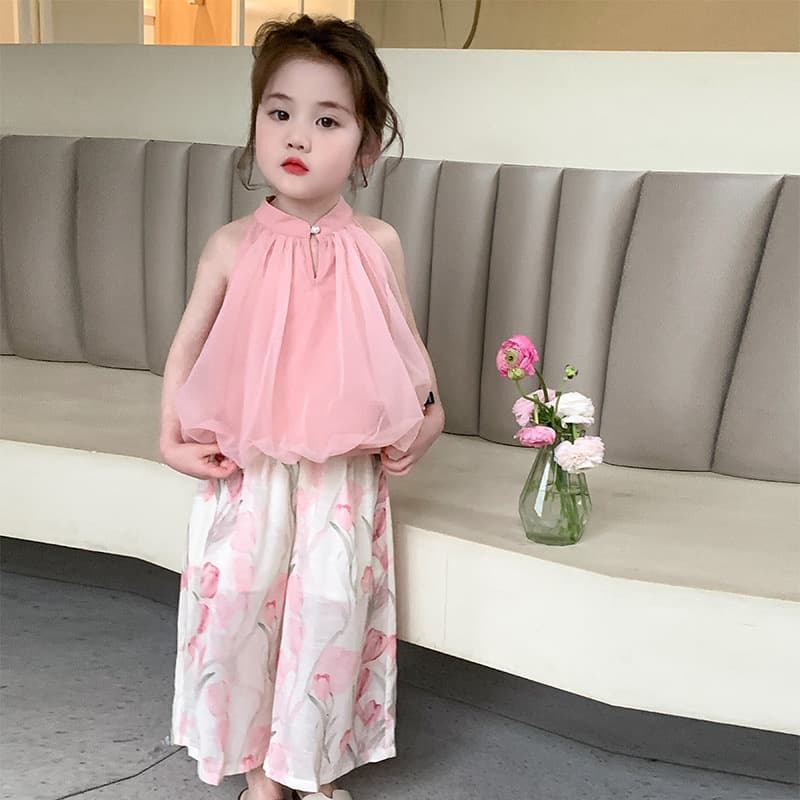 Girls' Summer Set 2026 New Style Fashionable Baby Girl Summer Outfit Sleeveless Chinese-Style Toddler Girls' Set