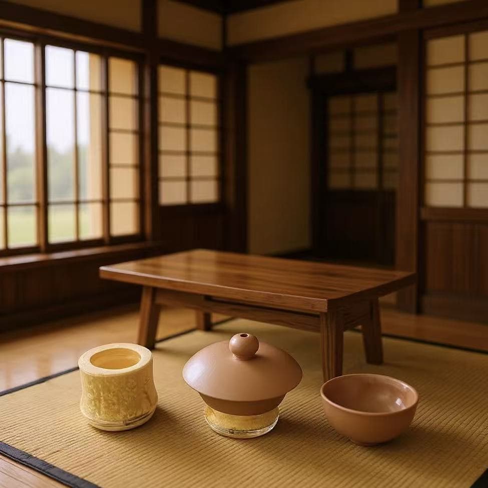 Natural Bamboo Tea Set Heat-Proof Lid Rest, Tea Table Thickened Anti-Slip Ornament, Household Tea Room Supply Pure Handmade
