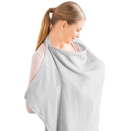 Cotton Gauze Nursing Cover for Breastfeeding Mom Anti-Exposure Feeding Apron Baby Square Scarf Elegant