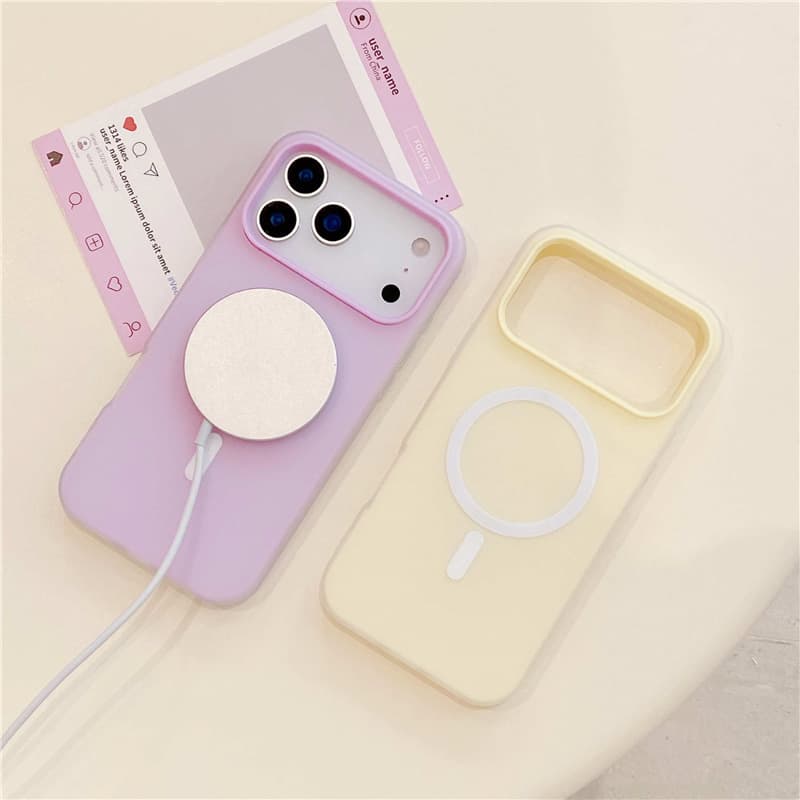 2-in-1 Jelly Case for Apple 17pm Phone Case iPhone16pm Magnetic Large Hole 15pm Minimalist Protective Cover