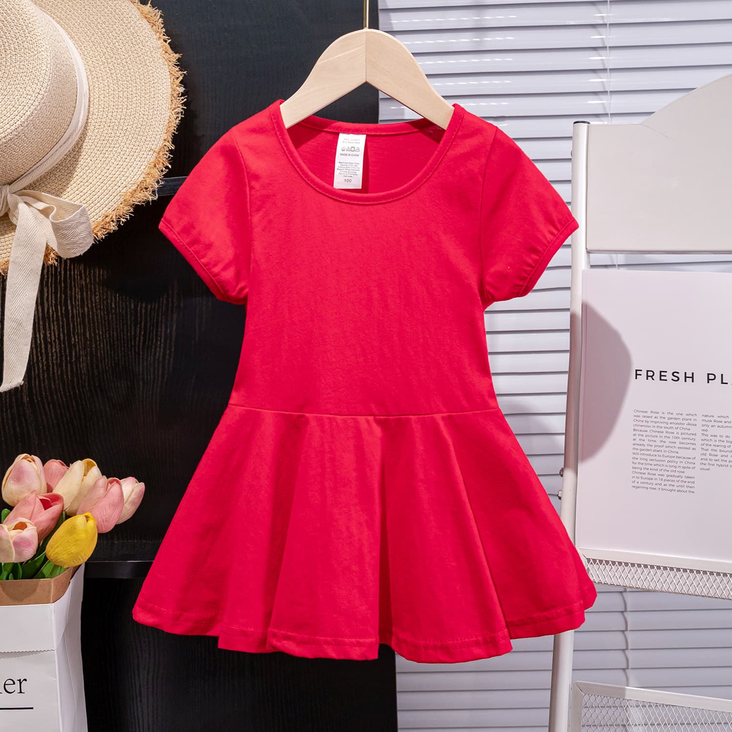 2024 New Fashionable Girls Princess Dress Summer Short Sleeve Dress for Toddlers and Kids