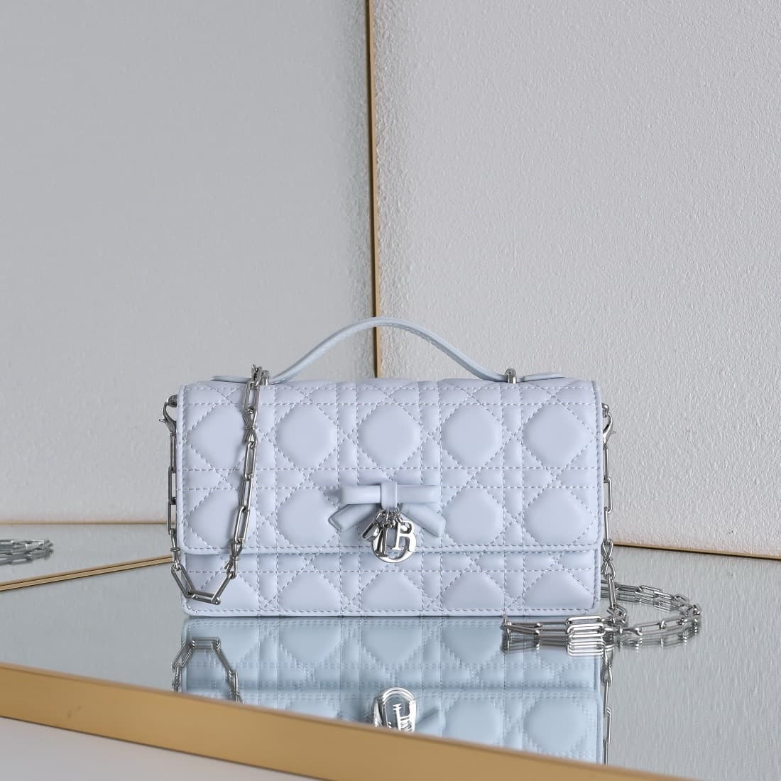 Dijia CD Pearl Handbag, Fashionable Trendy Chanel-Style Chain Bag, Diamond Quilted Single Shoulder Crossbody Bag, High-End Women's Bag