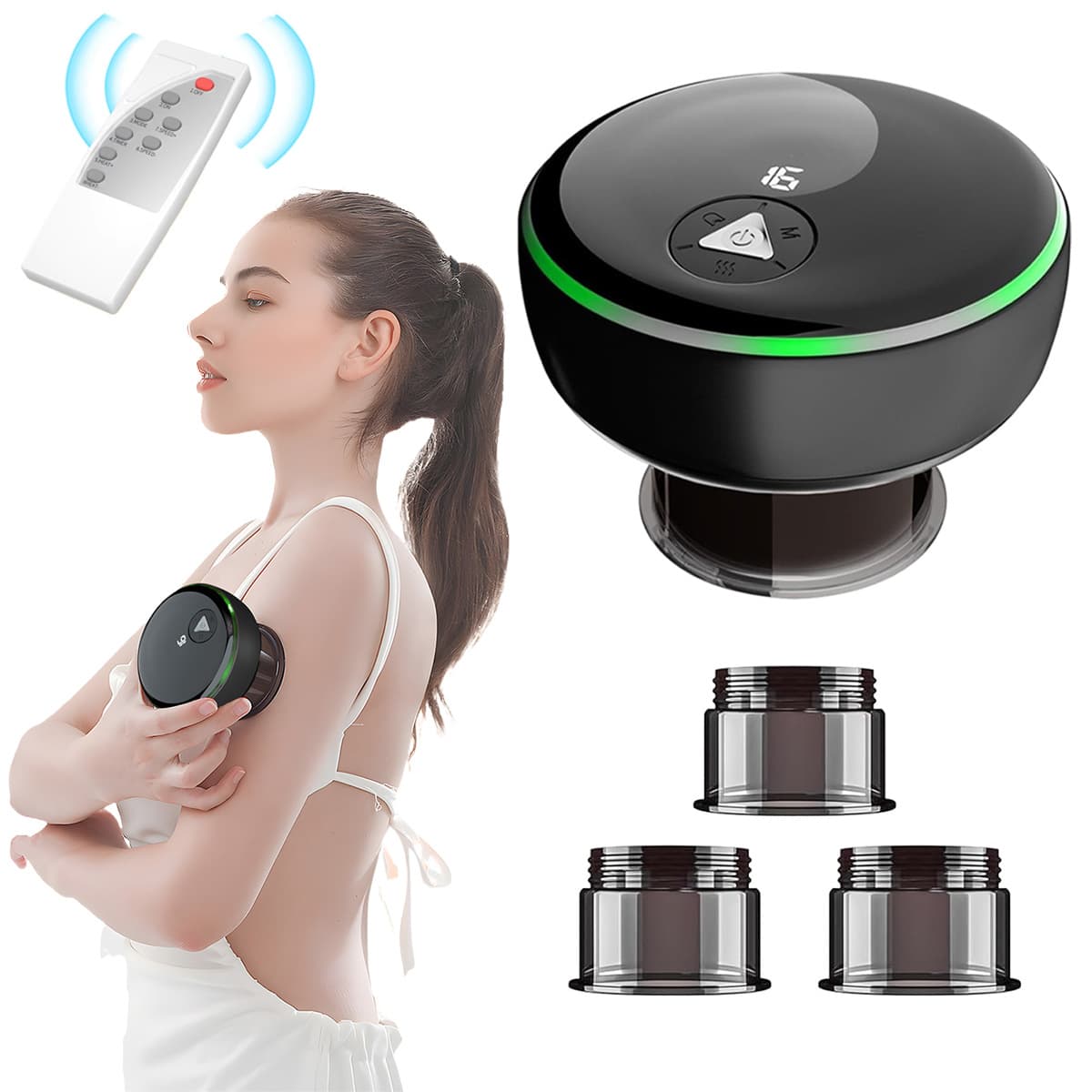 Electric negative pressure scraping and cupping device Multi-level constant temperature hot compress negative pressure cupping device Home physiotherapy massager