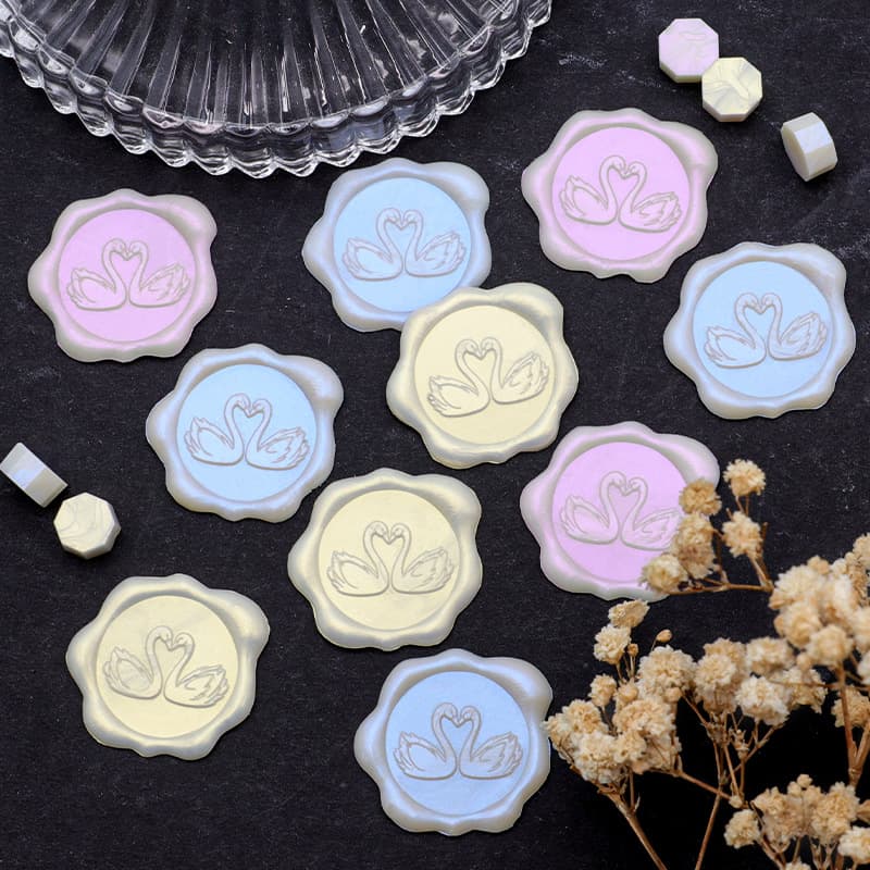 Ready-made Vintage Wax Seal Sticker Rose Double Happiness Embossed Label for Wedding Invitations Wax Stamp Sticker Envelope Sealing