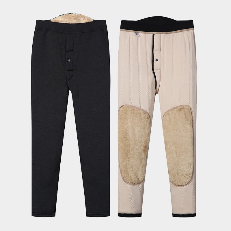 Dad's warm pants, men's indoor wear winter fleece and extra thickness high waist large size base layer pants Northeast extra thick cold-resistant cotton trousers.