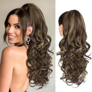 Women's Long Wavy Ponytail Hair Clip, High Ponytail Long Curly Hair Extension, Cross-border New Product Pony