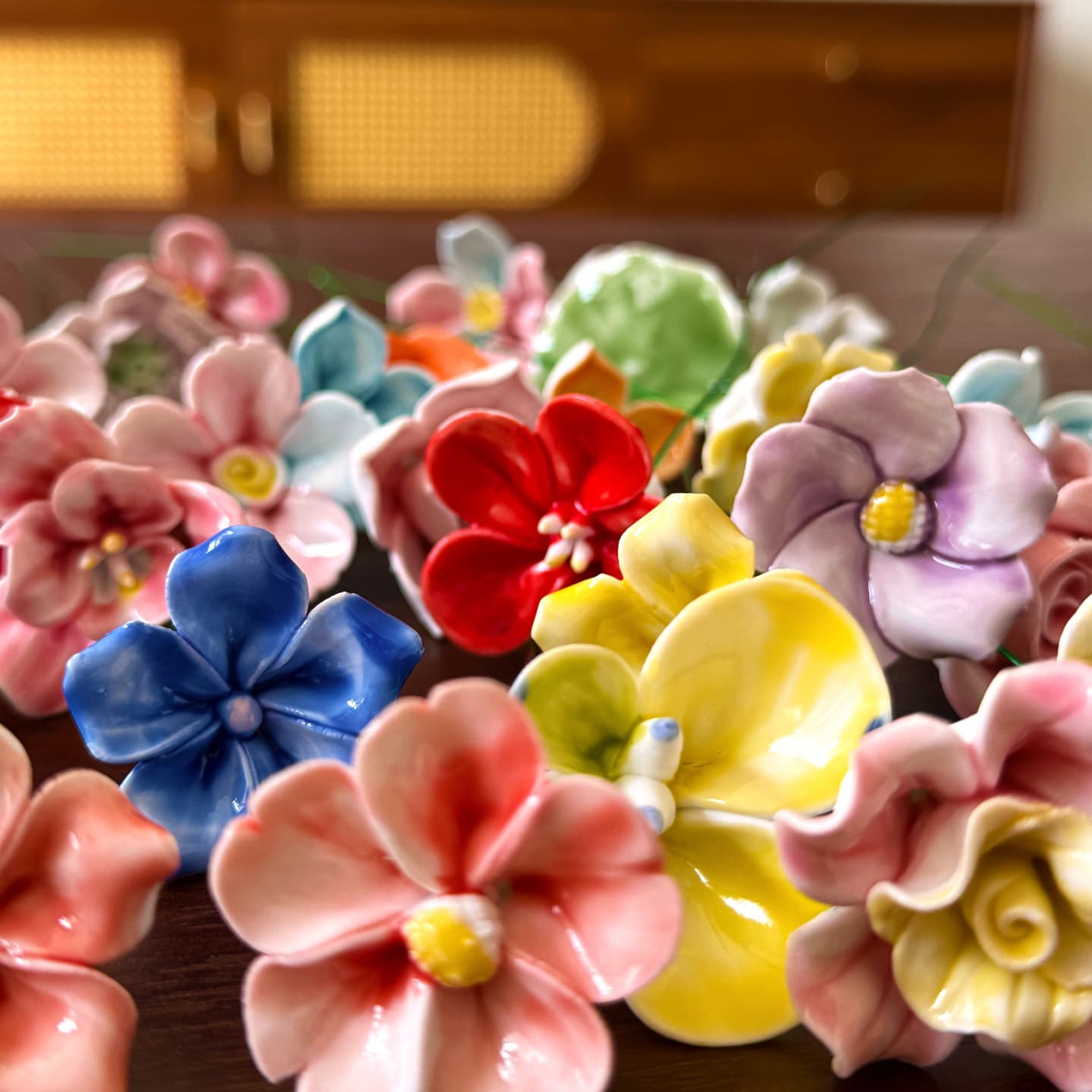 Jingdezhen Ceramic Handcrafted Peony Rose Creative Decoration Home DIY Artificial Flowers Entrance Living Room Ornament