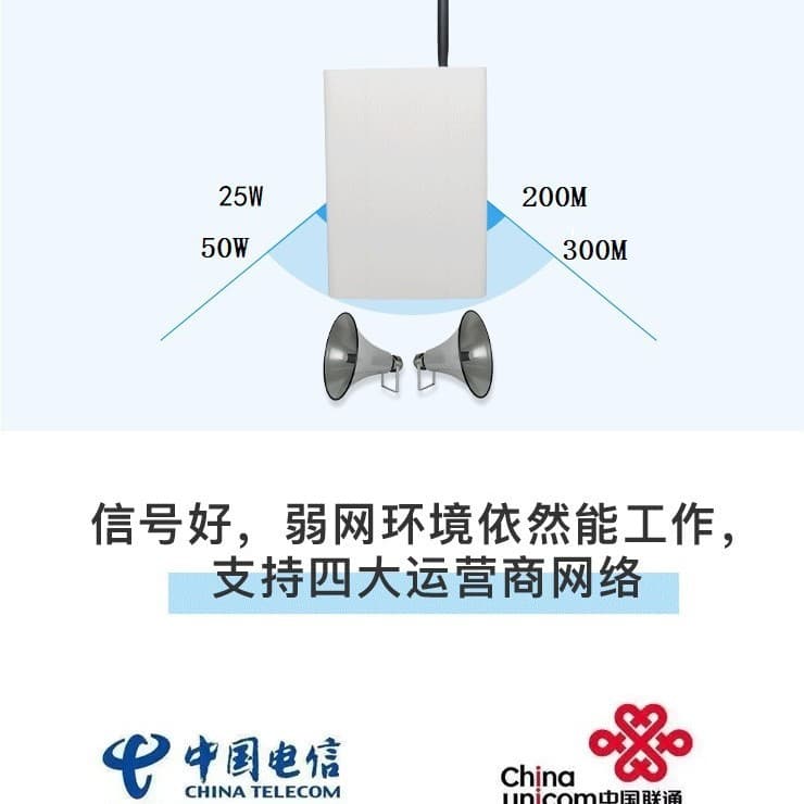 IP Broadcasting 4G Cloud Wireless FM Broadcasting Smart Broadcasting Amplifier Speaker for Schools, Malls, Hotels, Scenic Spots, Parks