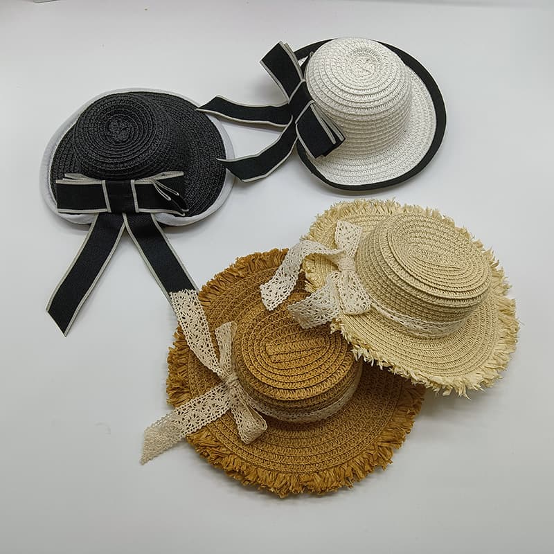 Factory new doll toy straw hat cotton doll hat dome lace mini pet hat Doll hat sun hat
