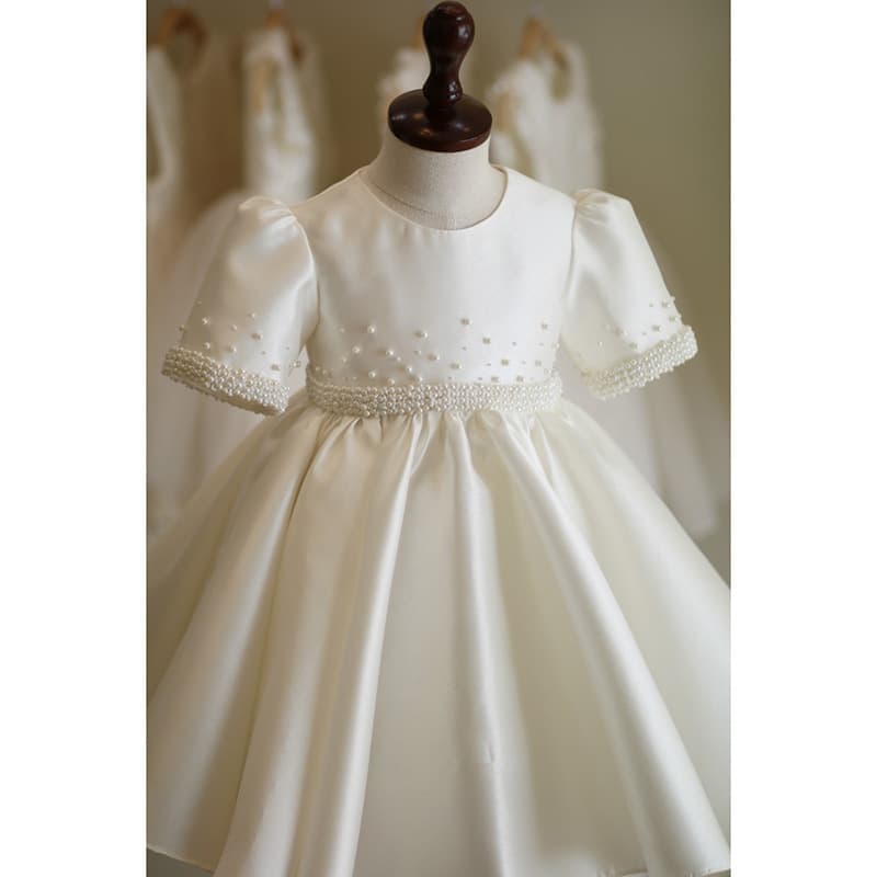 First Birthday Dress 2026 New Spring and Summer Baby Girl Princess Dress Puffy Tulle Satin Dress Birthday Party Dress