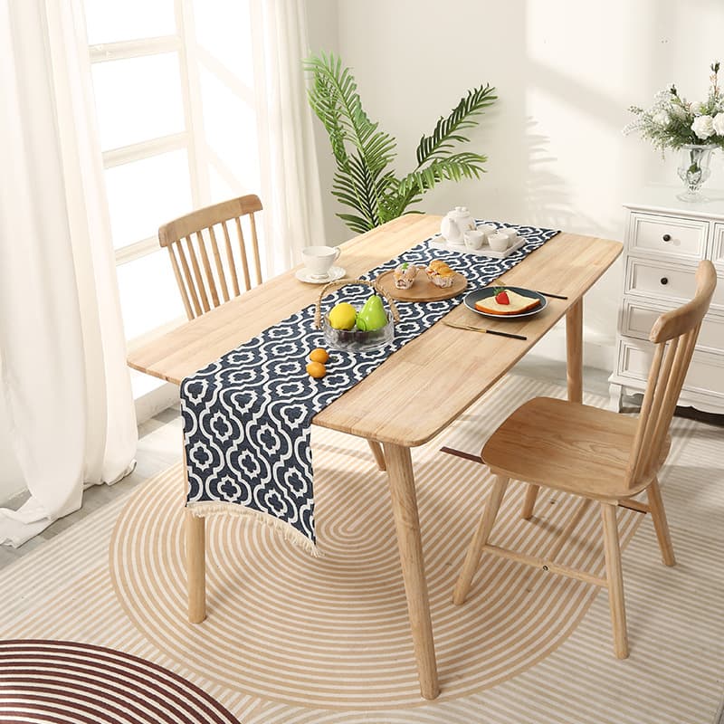 Modern simple light luxury dining table decoration table runner yarn-dyed chenille jacquard strip geometric bedside towel coffee table table runner
