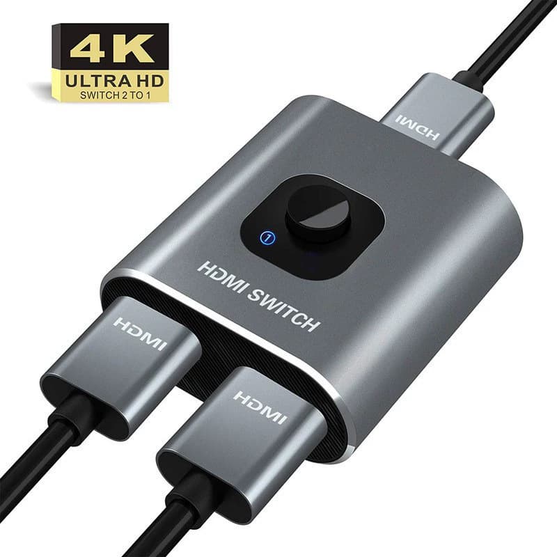 HDMI Bidirectional Switch 2-in 1-out for Computer, TV, Set-top Box, and 4K Video Converter/Splitter