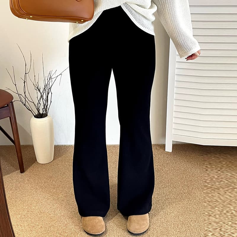 Plus Size Women's High-Waisted Casual Pants, Slim Fit Flared Pants, 2025 Winter, Versatile and Stylish for Curvy Women NK1291