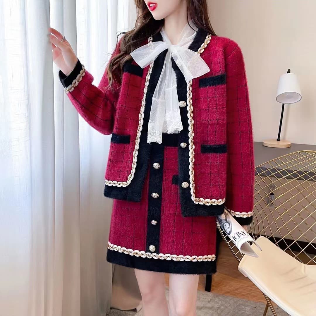 1.3 Mink Velvet Chanel-style Suit Set, Assorted Styles Mixed Batch, No Style Selection, Customizable Fashion Socialite Look