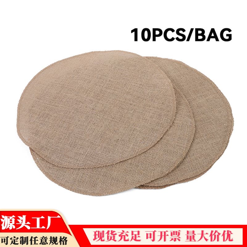 Round Nordic Style Dining Mat Home Living Shooting Props Linen Western Dining Mat Heat Insulation