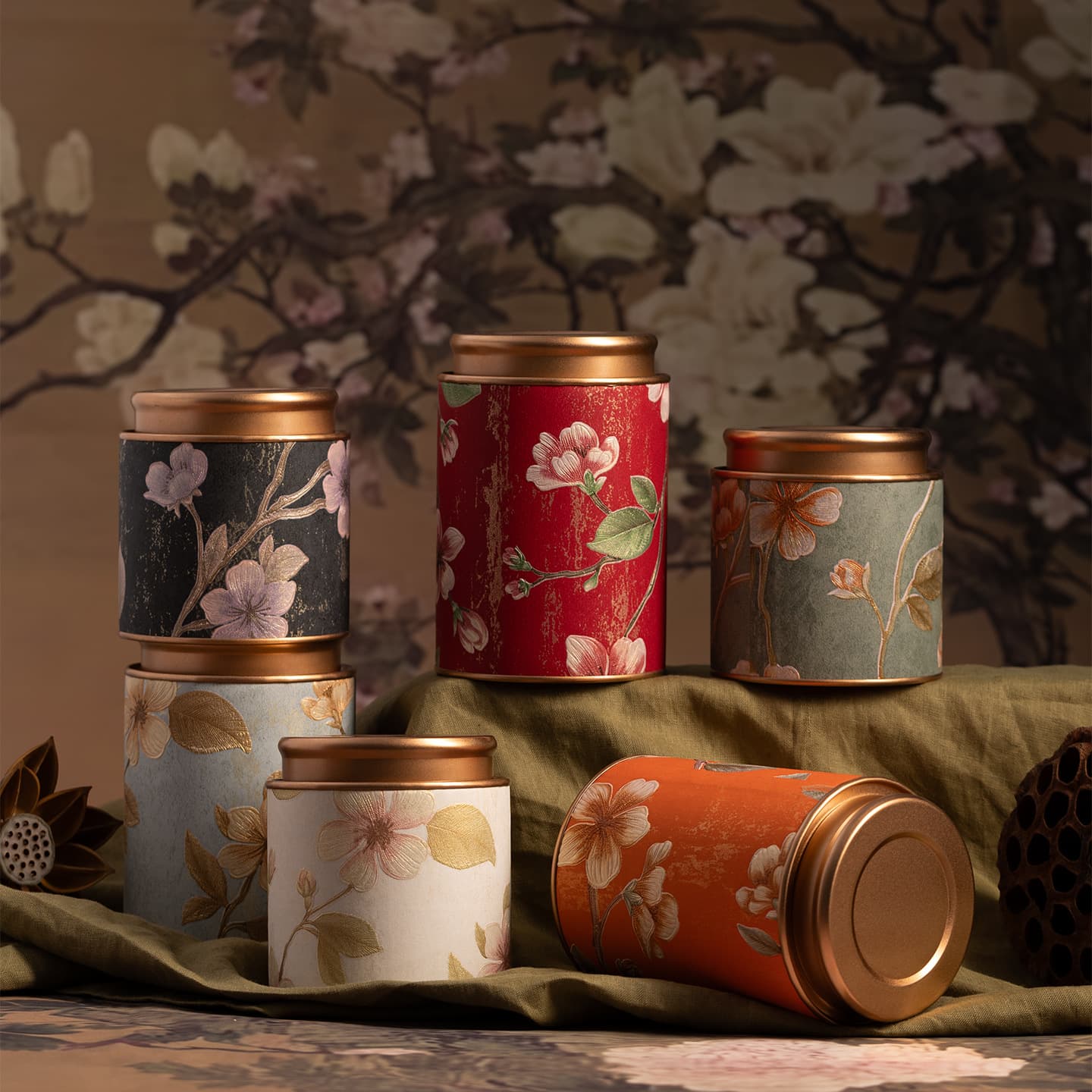 Tea cans, high-end black tea, green tea, jasmine tea, white tea, oolong tea storage, sealed cans, empty cans