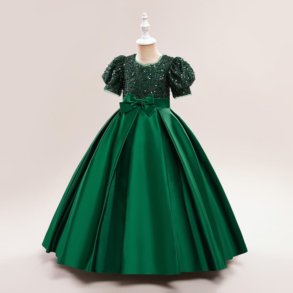 Princess Dress Flower Girl Party Gown Girls Piano Performance Sequined Dress 24-Hour Shipping