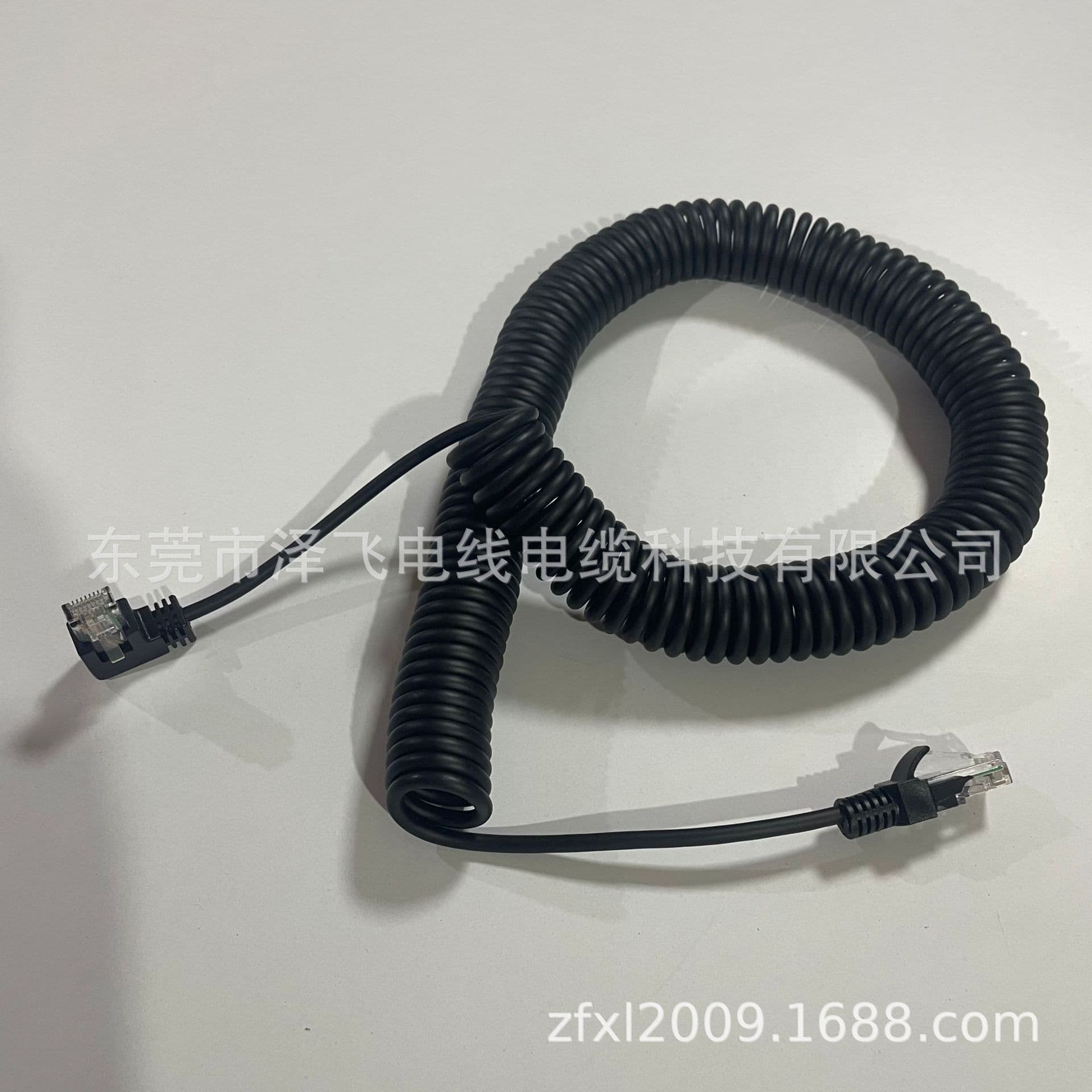 8-core network cable elbow spring cable, spiral cable, left or right bend customizable, any length.